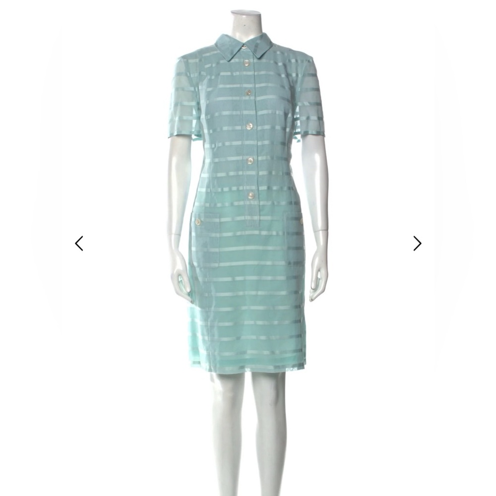 Akris Elegant Blue Striped Dress